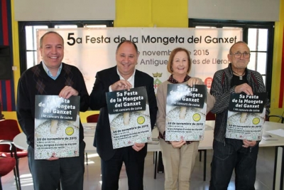 Jaume Lloreda, a la dreta, en la roda de premsa de presentació de la Festa Mongeta del Ganxet de l'any passat