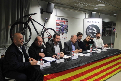 Roda de premsa de presentació de la cursa a Corró d'Amunt de la BTT Catalana Internacional