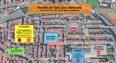 Plànol de les afectacions per la revetlla de Sant Joan de Bellavista