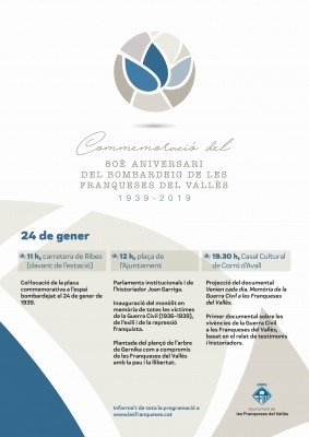Cartell Commemoració del 80è Aniversari del Bombardeig de les Franqueses del Vallès