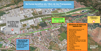 Plànol d'afectacions dels 10km de les Franqueses