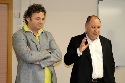 L'alcalde, Francesc Colomé, i el regidor de Dinamització Econòmica, Javier Álvarez