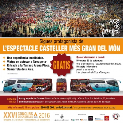Informació del XXVI Concurs de Castells 2016