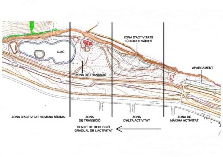 Plànol del projecte d'acabament del parc del Falgar i la Verneda