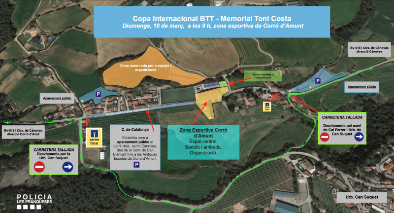 Afectacions de trànsit per la Copa Catalana Internacional de BTT