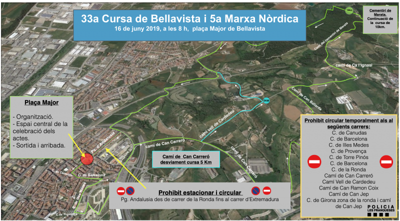 Cursa de Bellavista afectacions de trànsit