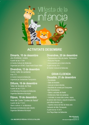 Activitats del mes de desembre de la VII Festa de la Infància