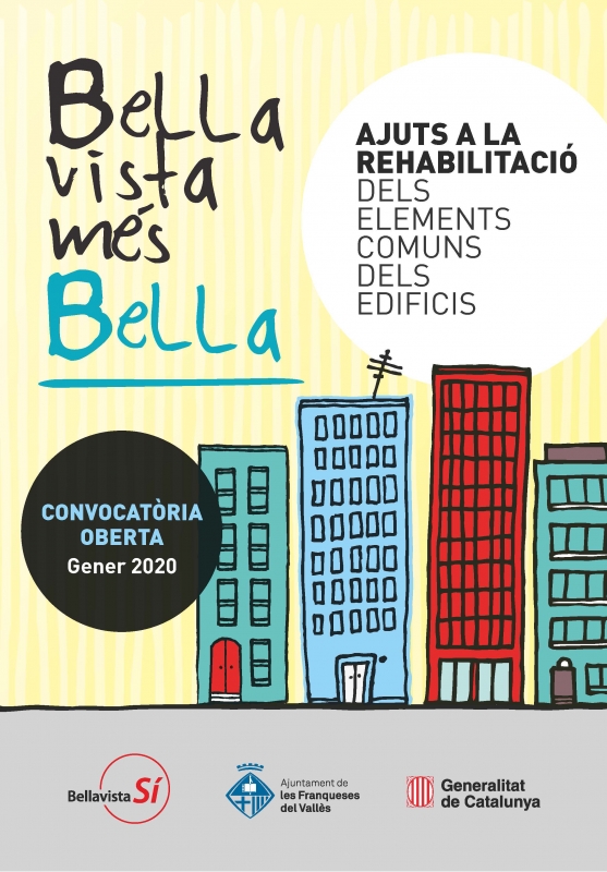 Cartell rehabilitació d'edificis a Bellavista