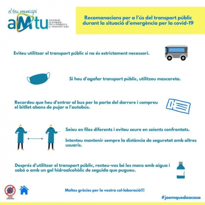 Consell de l'AMTU per a l'ús del transport públic
