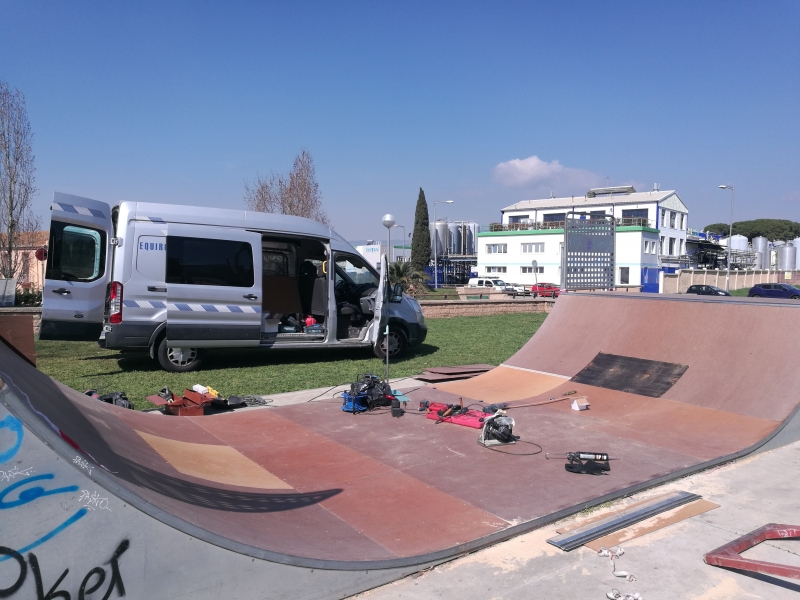 Feines de reparació de l'skatepark de Cal Gavatx