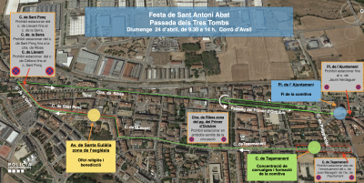 Afectacions al trànsit - Sant Antoni Abad i Tres Tombs Abril 2022